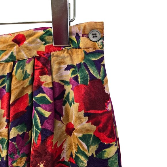 Talbots 100% Silk Floral Skirt Size 14 - Picture 4 of 6